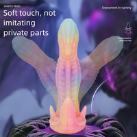 Grand Godemichet en Silicone Souple Effet Dégradé Arc-en-ciel, Double Usage Anal et Vaginal, Tête Texturée Simulée, Base à Ventouse Stable pour Femmes