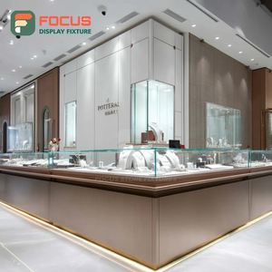 Kiosco de Joyería de Lujo, Muebles para Exhibición de Joyería, Vitrina de Vidrio con Marco de Madera para Tienda de Joyería - Product Image 3