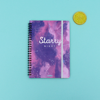 Carnet personnalisé imprimé avec pages vierges, livre d'autocollants, carnet à spirale, couverture rigide avec sangle, livre d'autocollants