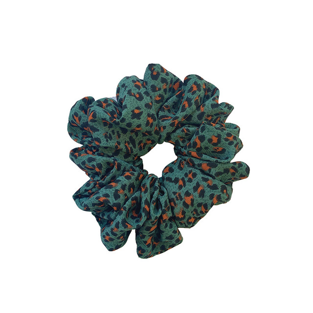 Big Satin Hair Scrunchies for Women and Girl, Fashionable Leopard Print Hair Accessories