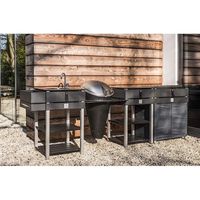 Cuisine extérieure en acier inoxydable, armoires de cuisine extérieures, plan de travail en acier inoxydable 304, barbecue à gaz