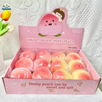 Vente en gros usine Jouets Squishy Pêche au miel simulée, en TPR élastique, modèle de fruit mignon, anti-stress, jouets doux pour les mains, cadeaux de fête