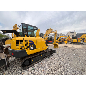 <span class=keywords><strong>Mini</strong></span>-excavatrice sur chenilles Komatsu PC56 de marque japonaise CE/EPA, 5 tonnes, moteur diesel, pompe, engrenage, utilisée avec lame, chenilles en caoutchouc et godet - Product Image 5