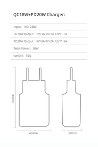 Pour <span class=keywords><strong>Apple</strong></span> <span class=keywords><strong>iPhone</strong></span> 20W Adaptateur secteur PD USB-C Type C <span class=keywords><strong>Chargeur</strong></span> <span class=keywords><strong>rapide</strong></span> QC3.0 USB pour Huawei Charge super <span class=keywords><strong>rapide</strong></span> - Product Image 5