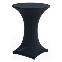 Nappe en polyester blanc solide Circulaire Banquet Élastique Couverture de table noire Nappe ronde Événements de mariage Hôtel
