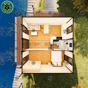 บ้านพักสำเร็จรูปโครงเหล็กเบาหลังคาทรงจั่ว ตกแต่งด้วยไม้สีเทาแนวตั้ง เหมาะสำหรับรีสอร์ท แคมป์ปิ้ง และที่พักพิงช่วงวันหยุด - Product Image 5