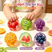 6 Billes anti-stress en cristal en forme de fruits, jouets sensoriels pour soulager le stress