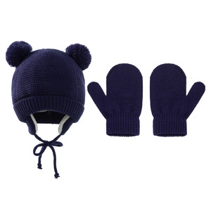 Bonnet tricoté pour enfants, 3 pièces/lot, chaud, doux, couleur unie, Protection des oreilles, pour bébés - Product Image 5