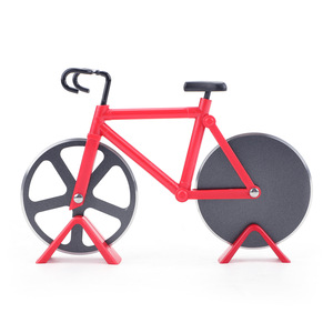 Cortador de Pizza Creativo en Forma de Bicicleta de Acero Inoxidable con Mango de Plástico Rojo 18.5 X 12 X 3.5 Cm Herramientas para Pizza - Product Image 1