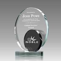 Trophée en cristal noble de forme ovale, or, argent, or rose, récompense de reconnaissance d'entreprise, cadeau gravé sur mesure