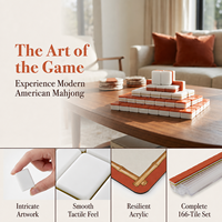 Juego de Mahjong Acrílico Portátil de Lujo Moderno Americano al por Mayor con Soporte, Fichas de Juego para Entretenimiento, Regalos y Marca Privada