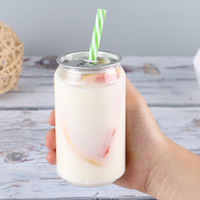 Boîtes de boisson jetables rondes de 250 ml pour lait, boba, thé, soda, bière, jus, avec ouverture facile en PET et impression sérigraphique