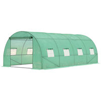6m 8m 10m Walk-in Polytunnel Tunnel Serre En Plein Air Plante Cultiver Tente Serre Gable Ronde Maison Jardin Serre Chaleur Hangar