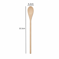 Cuillères en bois, lot de 3, design classique, durables, écologiques, manche long, pour la cuisine, la préparation des plats, le mélange du miel, du café, du thé, le service