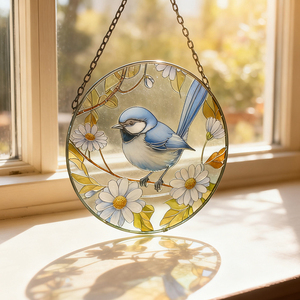 Atrapasueños de Vitral con Diseño de Pájaro y Flores para Decoración de Ventanas, Regalos de Colibrí para Mamá - Product Image 4
