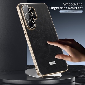 เคสโทรศัพท์มือถือหนัง PU ชุบเคลือบแบบธุรกิจ สำหรับ Samsung S26 S24 S25 Ultra พร้อมฟิล์มเลนส์ HD ป้องกันแรงกระแทก - Product Image 6