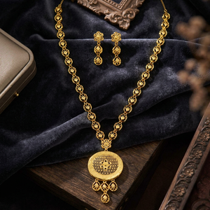 สร้อยคอแฟชั่นขายส่ง ทองชุบ 14K18K24K แบบไมครอน สไตล์ดูไบ ชุดเครื่องประดับเจ้าสาวแบบตุรกี ชุดเครื่องประดับแบบดั้งเดิม - Product Image 4
