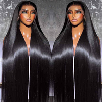 Perruque Lace Front Ultra-Lisse 40 Pouces 13x4 13x6 en Cheveux Humains, Densité 250%, Transparente et Soyeuse