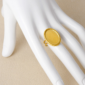 Bague en acier inoxydable plaqué or 18 carats, ovale irrégulière, double couche, bijou fantaisie tendance - Product Image 3