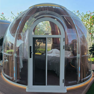 Diseño moderno China Casa de huéspedes Cúpula prefabricada <span class=keywords><strong>Albergue</strong></span> Aplicación al aire libre Sistema de ventilación Cortinas DE PRIVACIDAD Hecho PC - Product Image 1