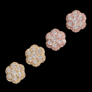 Orecchini a Perno con Fiore in Moissanite VVS Colore D, Gioielli Hip Hop in Argento <span class=keywords><strong>925</strong></span> con Chiusura a Vite per Uso Quotidiano - Product Image 3