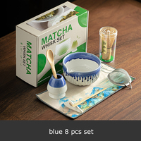 Coffrets cadeaux de thé matcha de haute qualité avec logo personnalisable, 8 pièces, ensembles de bols à matcha en céramique, fouet en bambou, ensemble de matcha