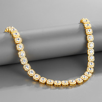 Collier personnalisé en argent sterling 925 avec chaîne tennis et chaîne cubaine, collier tendance pour couple