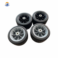 Roue de poussette en PVC noir de 7 pouces avec jante en PU
