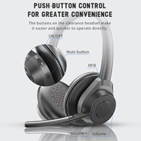 Vente en gros de casque sans fil pour camionneur avec logo personnalisé casque antibruit casque téléphonique pour centre d'appels casque pour équipes Zoom Skype