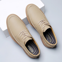 Chaussures habillées en cuir pleine fleur véritable pour hommes, style mocassins à lacets |   Mocassins respirants pour le bureau et la carrière |   Logo personnalisé disponible
