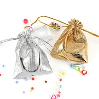 Sac en tissu pour emballage de bijoux réglable couleur argent or pochettes de rangement de mariage avec cordon pour sacs-cadeaux de bonbons de fête