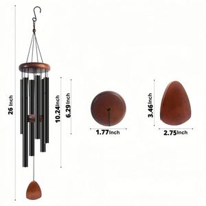 Grandes carillons éoliens en aluminium de 26 pouces pour créer une ambiance zen, adaptés à la décoration de jardin et de patio extérieur, idéal comme cadeau. - Product Image 2