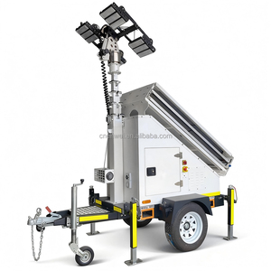 Tour <span class=keywords><strong>d</strong></span>'éclairage <span class=keywords><strong>solaire</strong></span> mobile portable avec trois panneaux solaires de 400W pour les travaux nocturnes - Product Image 3