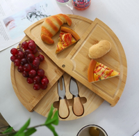 Planche à fromage pliable, plateau à charcuterie portable pour fruits, pain, aliments cuits et beurre, planche à découper en bois