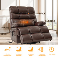 Fauteuil inclinable électrique surdimensionné extra large avec massage chauffant à double moteur CJSmart Home Big Man Power Lay Flat Lift Recliner