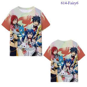 18 Designs Fairy Tail Natsu Lucy Erza T-shirt en Soie Gris Lait pour Femmes, Chemises Anime pour Hommes et Enfants - Product Image 2