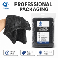 Serviette de nettoyage pour véhicules utilitaires, bleue, marque privée, pour l'entretien automobile commercial, en microfibre