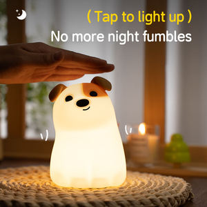 Lámpara Nocturna de Silicona con Forma de Perrito, Linda Luz Nocturna de Silicona con Forma de Perro para Dormir, Recargable por USB, Decoración Colorida para Habitación de Bebés y Niños - Product Image 2