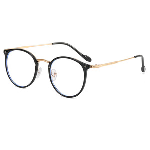 Anti Blue Light Glasses Round <b>Frame</b> <b>Black</b> Men's Fashion Optical Eyewear 9377 - Product Image 1
