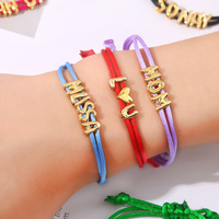 Bracelet Tressé Élégant 26 Lettres en Acier Inoxydable Coloré avec Lettres Bulles Tendance pour Hommes/Femmes – Idéal pour le Dropshipping
