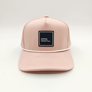Premium Quality 5 Panel Golf <b>Cap</b> Custom Silicone Logo Vintage Rope Hat Low MOQ OEM Front Visor Cord Stylish Urban Streetwear - Product Image 4