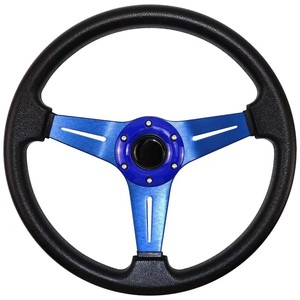 Volante Universal de PU de 3 Radios, Azul, de Aluminio, para Juegos de Carreras, Accesorio para Auto - Product Image 1