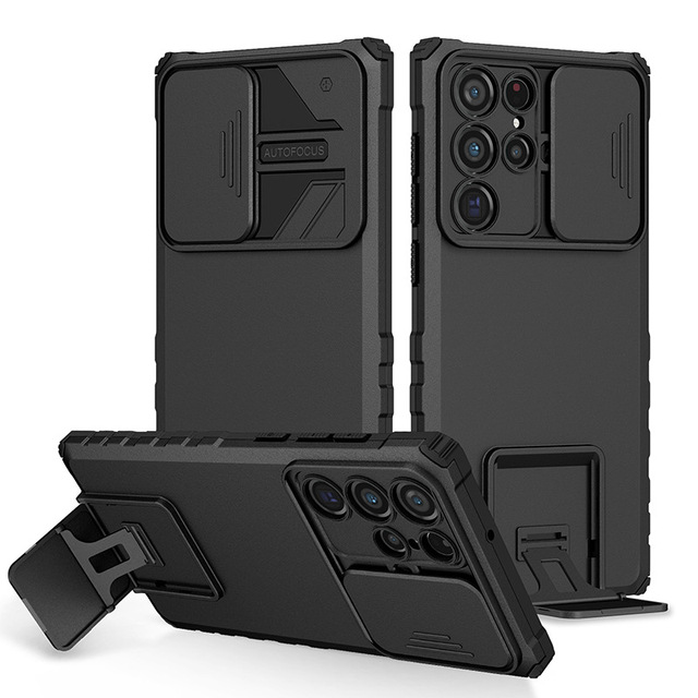 2025 Hot Sale Slide Camera Protection Protective Vertical Stand Phone Case for for Samsung S24U Case
