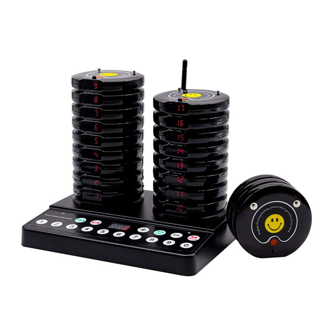 Daytech Wireless Restaurant Pager System Long-distance signal Coverage 16 Extension Units' Meal Pickup Vibration Alerts