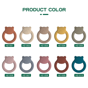 Mordedores de silicona con forma de anillo para bebé, juguete de dentición infantil de grado alimenticio, sin BPA - Product Image 5