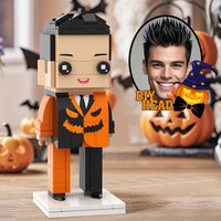 Blocs de construction personnalisés pour Halloween, jouet de briques avec photo personnalisée, costume de citrouille effrayant, mini personnage DIY, souvenir, cadeau OEM