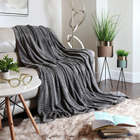 Plaid en flanelle polaire douce et confortable surdimensionné personnalisé pour lit et canapé
