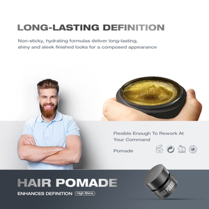 Barber meilleure qualité marque privée cheveux hommes pommade sans résidu produits de coiffure - Product Image 3