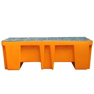 Container Veilige Opslag Ibc 2 Drum Oranje Met Hete Verzinkende Rooster 4 Plastic 3 Lab Morsen Pallet