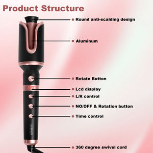 Rizador de pelo de hierro giratorio de onda grande de cerámica de calentamiento rápido, rizador automático portátil para viajes - Product Image 4